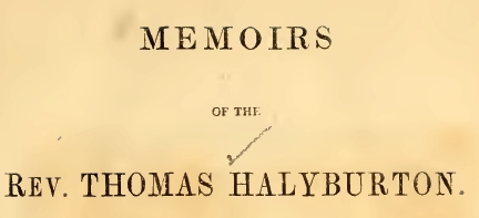 Halyburton Memoirs